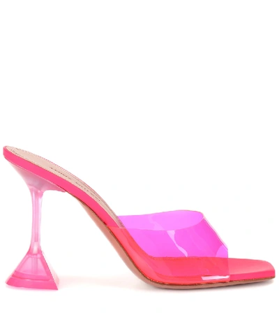 Shop Amina Muaddi Lupita Pvc Sandals In Pink