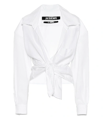 Shop Jacquemus La Chemise Pavia Shirt In White