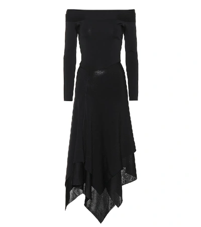 Shop Victoria Beckham Off-the-shoulder Stretch Dress In Black