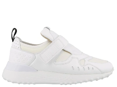 Shop Tod's Strap Detail Sneakers In White
