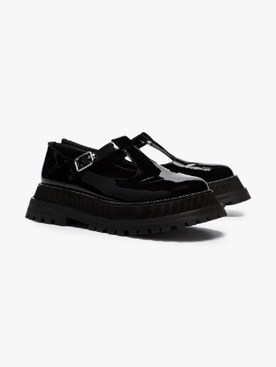 Shop Burberry Black Aldwych Patent Leather Loafers