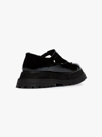Shop Burberry Black Aldwych Patent Leather Loafers