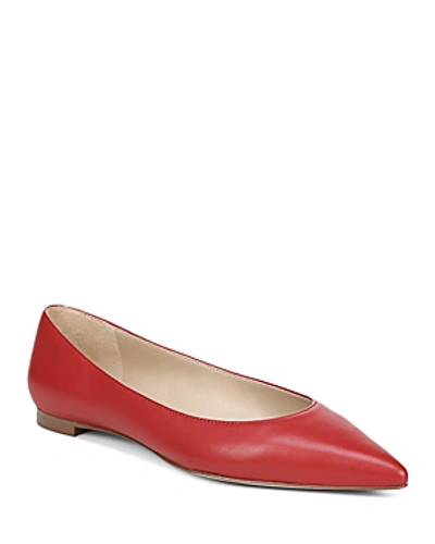 Shop Sam Edelman Women's Sally Pointed Toe Suede Flats In Candy Red
