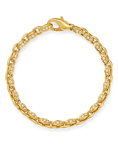 Shop Roberto Coin 18k Yellow Gold Amuletto Diamond Chain Bracelet In White/gold