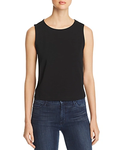 Shop Eileen Fisher Round-neck Shell Top In Black