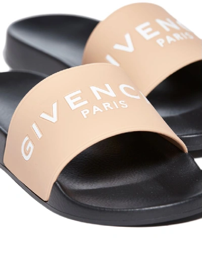 Shop Givenchy Logo Sliders In Nude Pink