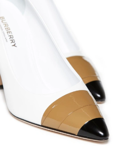 Shop Burberry High-heeled Shoe In Bianco Nocciola Nero