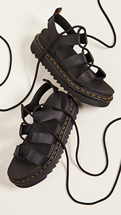 Dr. Martens Dr.martens Nartilla Hydro Leather Gladiator Sandals In Black