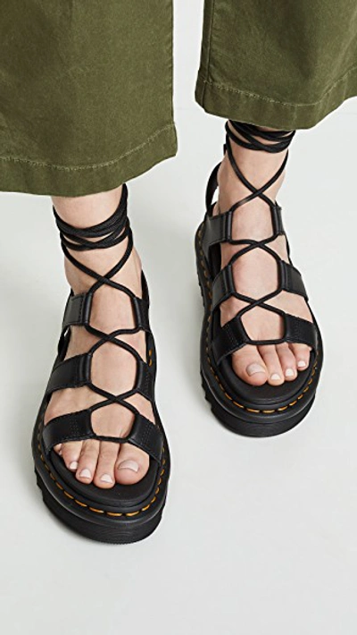 Dr. Martens Dr.martens Nartilla Hydro Leather Gladiator Sandals In Black