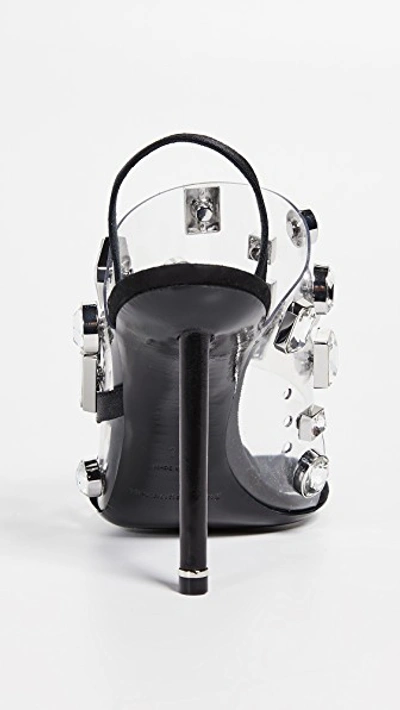 Shop Alexander Wang Crystal Kaia Sandals In Black