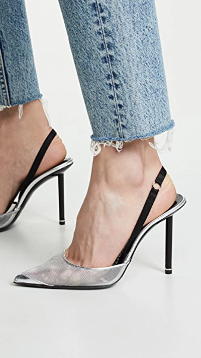 Shop Alexander Wang Alix Slingback Pumps In Silver