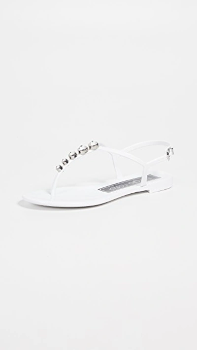 Shop Sergio Rossi Khata Thong Sandals In Bianco