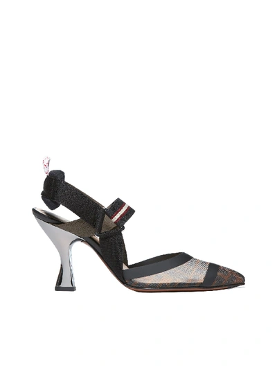 Shop Fendi High-heeled Shoe In Nero Tabacco