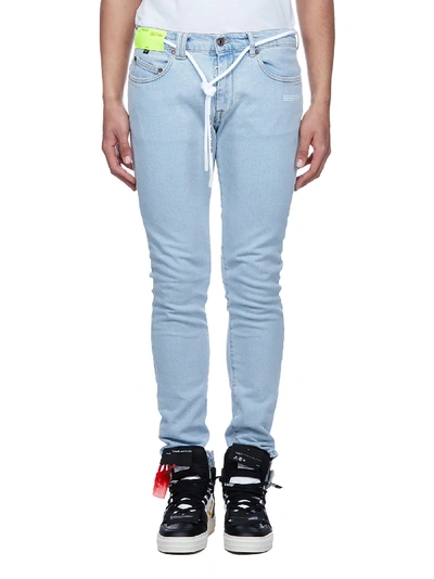 Shop Off-white Jeans In Celeste Bianco