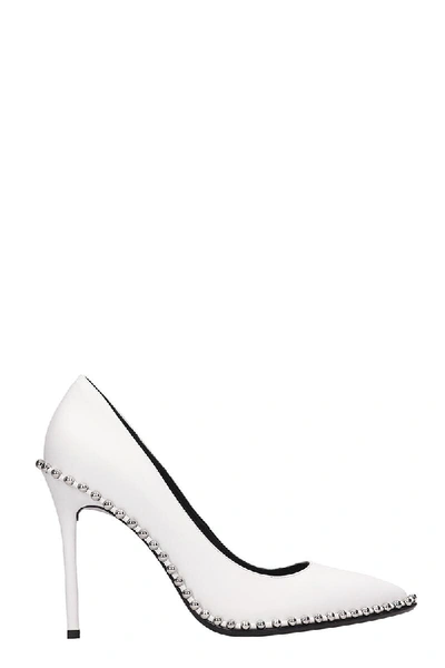 Shop Alexander Wang Rie White Calf Leather Pumps