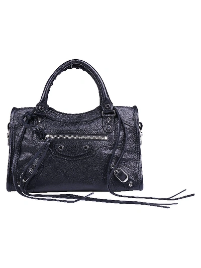 Shop Balenciaga City Handbag In Black/acid Pink