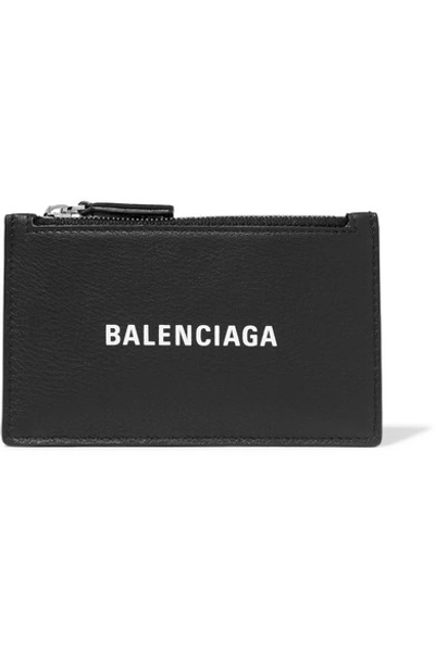 Shop Balenciaga Everyday Printed Textured-leather Cardholder In Black