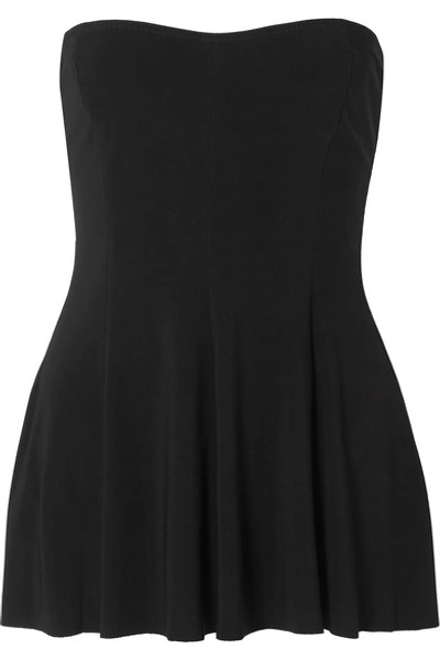 Shop Norma Kamali Strapless Swim Dress In Black