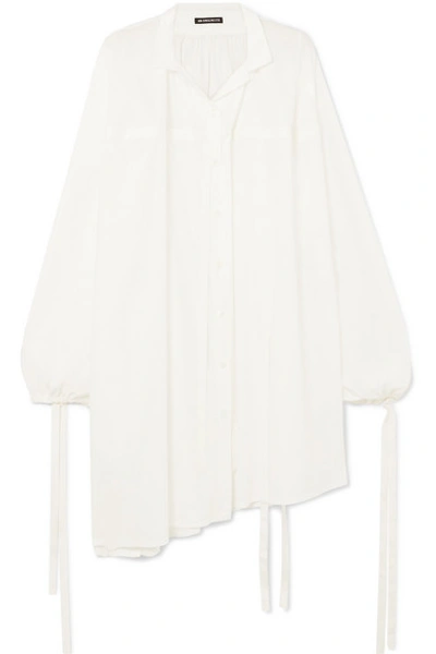 Shop Ann Demeulemeester Oversized Tie-detailed Cotton Shirt In White