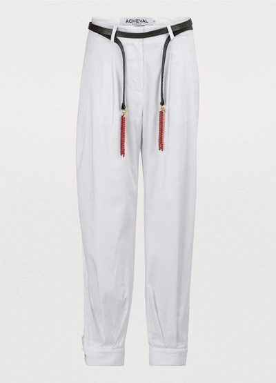 Shop Acheval Pampa Alboloeo Pants In White/black/red