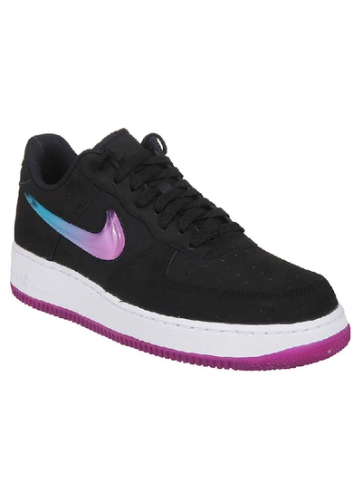 Shop Nike Air Force 1 Sneakers In Nero/viola