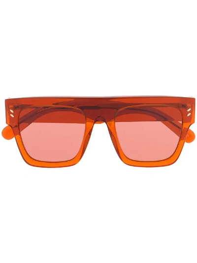 Shop Stella Mccartney Square Shape Sunglasses In Orange