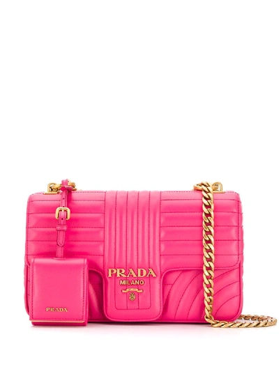 Shop Prada Medium Diagramme Shoulder Bag - Pink