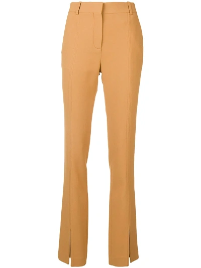 Shop Victoria Beckham High-waist Slim-fit Trousers - Neutrals