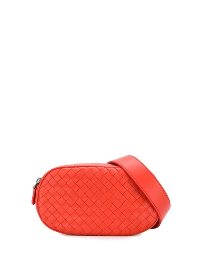 Shop Bottega Veneta Woven Belt Bag - Red