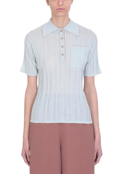 Shop Acne Studios Light Blue Cotton Karina Polo In Cyan