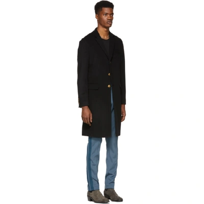 Shop Givenchy Black 4g Buttons Long Coat In 001 Black