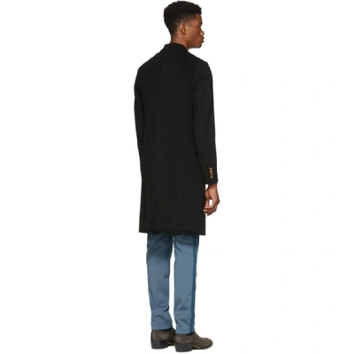 Shop Givenchy Black 4g Buttons Long Coat In 001 Black