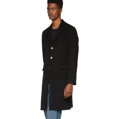 Shop Givenchy Black 4g Buttons Long Coat In 001 Black