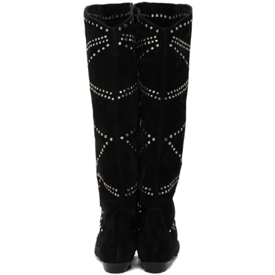 Shop Isabel Marant Black Suede Sibby Boots In 01bk Black
