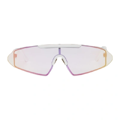 Shop Acne Studios White Bornt Sunglasses In White/pink
