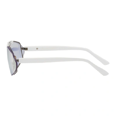 Shop Acne Studios White Bornt Sunglasses In White/pink