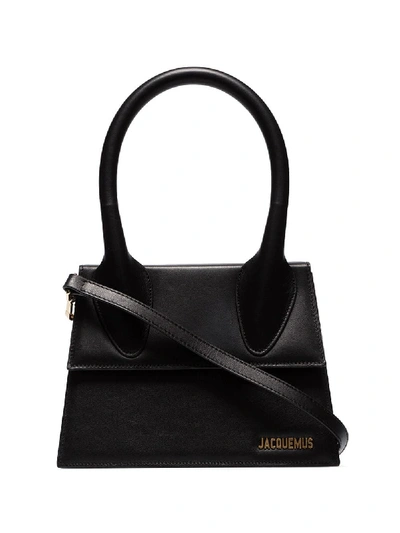 Shop Jacquemus Black Le Grand Chiquito Leather Shoulder Bag