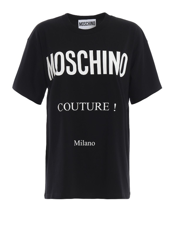 Moschino Logo Lettering Print Black T-shirt | ModeSens