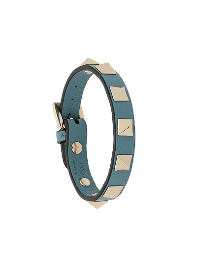 Shop Valentino Rockstud Embellished Bracelet - Blue