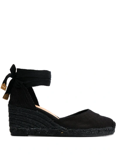 Shop Castaã±er Heeled Espadrilles In Black