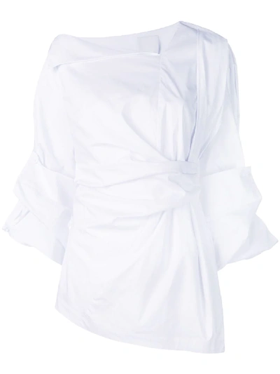 Shop Acler Draped Shirt - White