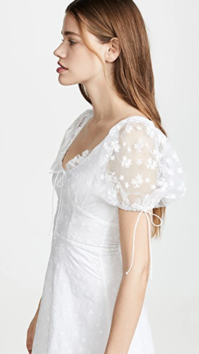 Felix Cotton Eyelet Lace Mini Dress In White