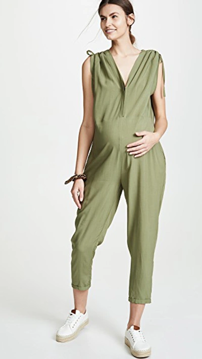 Shop Hatch The Twilight Jumpsuit In Moss