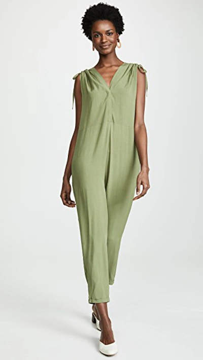 Shop Hatch The Twilight Jumpsuit In Moss