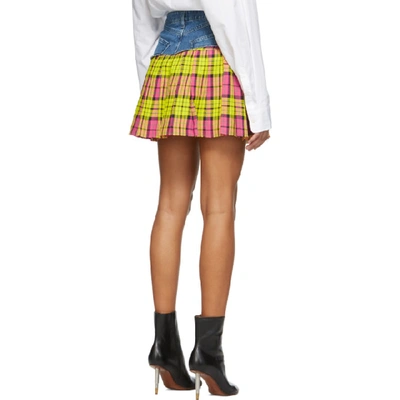 Shop Vetements Blue And Pink School Girl Miniskirt