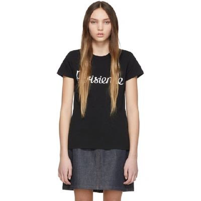 Shop Maison Kitsuné Maison Kitsune Black Parisienne T-shirt