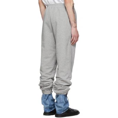 Denim Cuff Track Pants In Grey