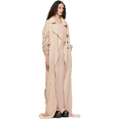 Shop Ann Demeulemeester Pink Oversized Valery Trench Coat In Old Rose