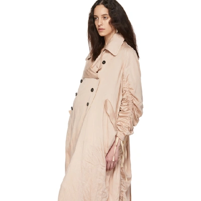 Shop Ann Demeulemeester Pink Oversized Valery Trench Coat In Old Rose