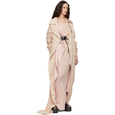Shop Ann Demeulemeester Pink Oversized Valery Trench Coat In Old Rose
